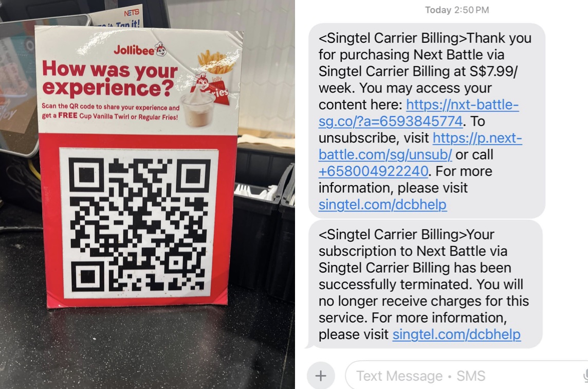 Woman gets charged S$7.99 for FREE ice cream or fries after she scanned QR code; Jollibee investigates
